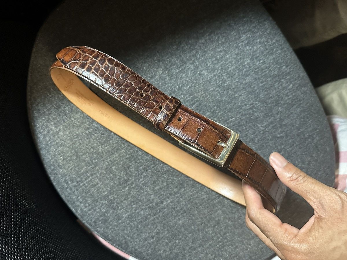 Martin Dingman Alligator-Grain Leather Belt