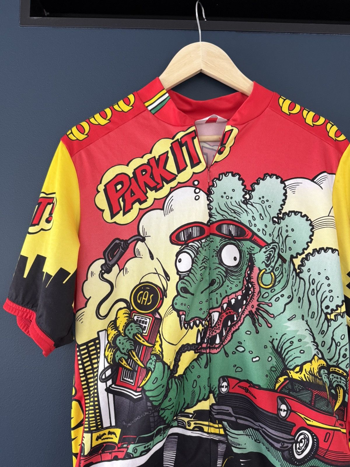 PEARL iZUMi Vintage 90s Pearl iZUMi Pop Art Godzilla Cycling Jersey Size US XL / EU 56 / 4 - 3 Thumbnail