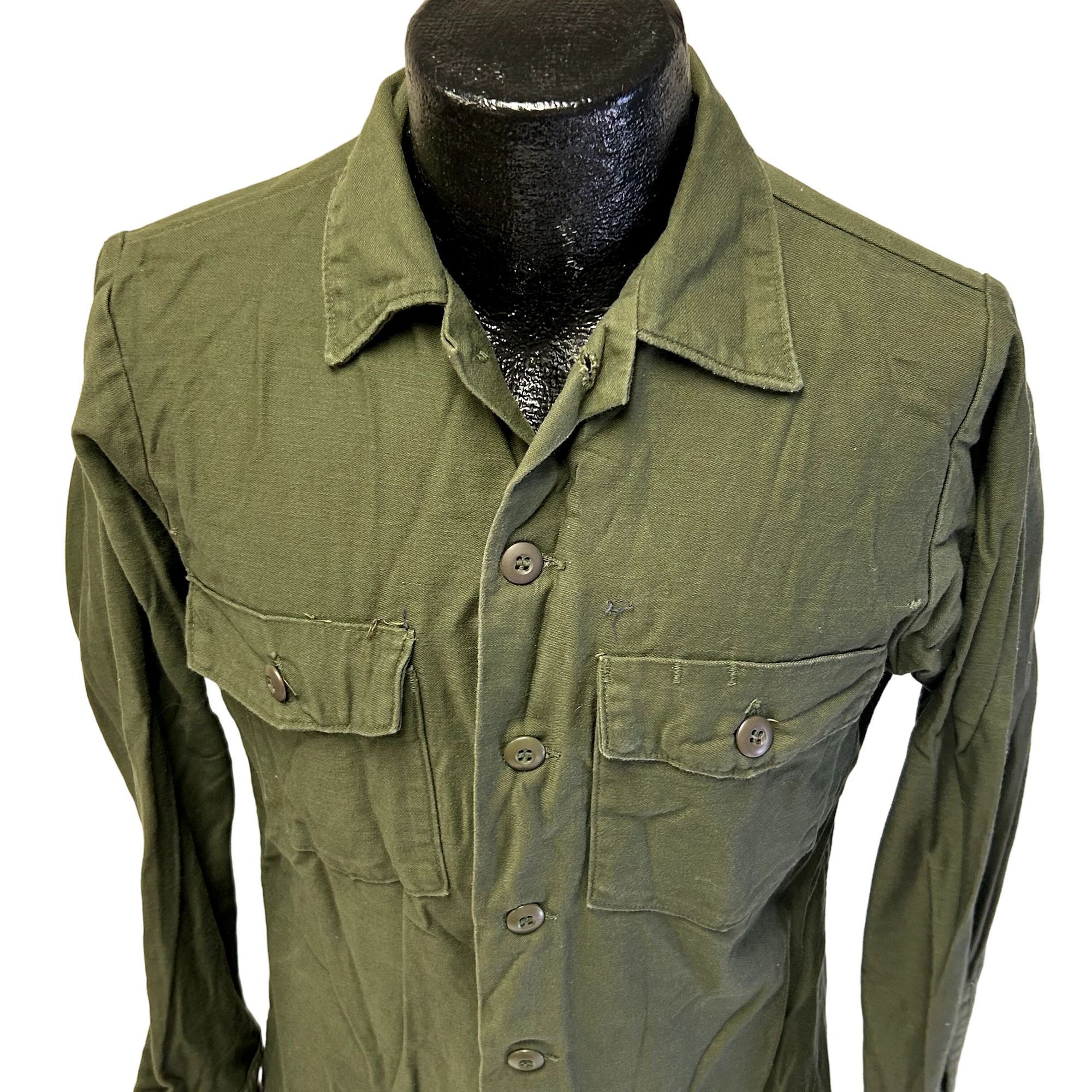 70's Vietnam Military US Navy SATEEN OG 107 Utility Shirt
