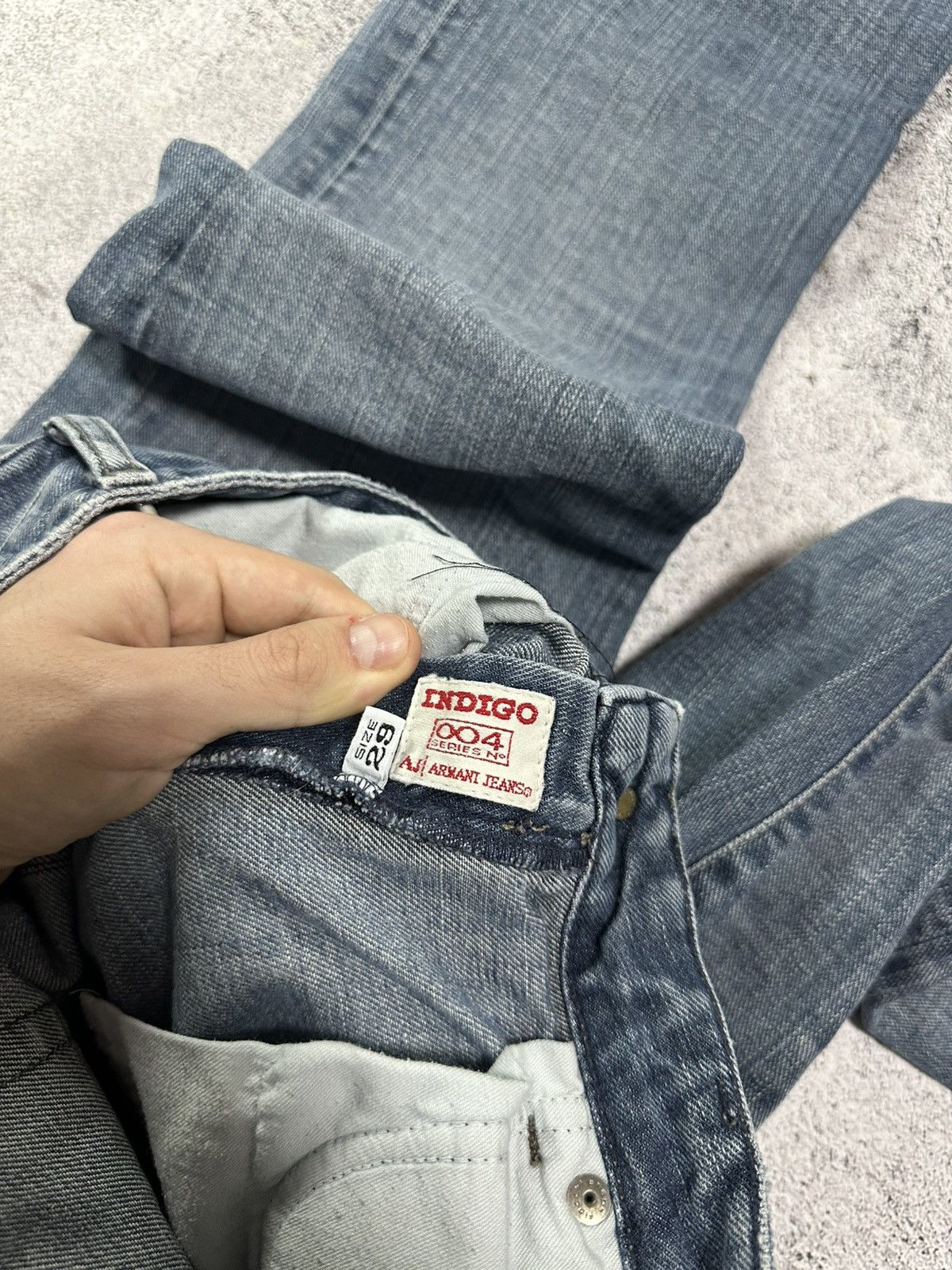 Emporio Armani Emporio Armany If Six Was Nine Style Flared Jeans Y2K Logo Size US 29 - 16 Thumbnail