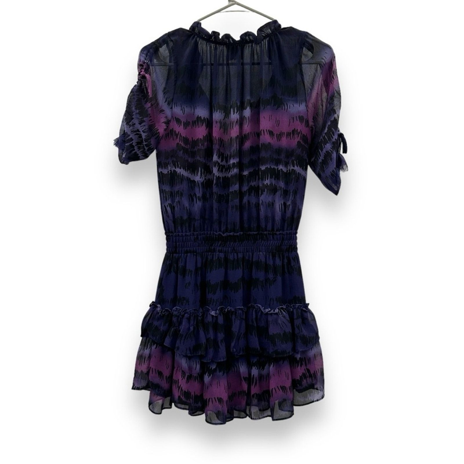 MISA Los Angeles Misa Los Angeles Becca Purple Tie Dye Tassel Tie Mini Dress Size XS / US 0-2 / IT 36-38 - 5 Thumbnail