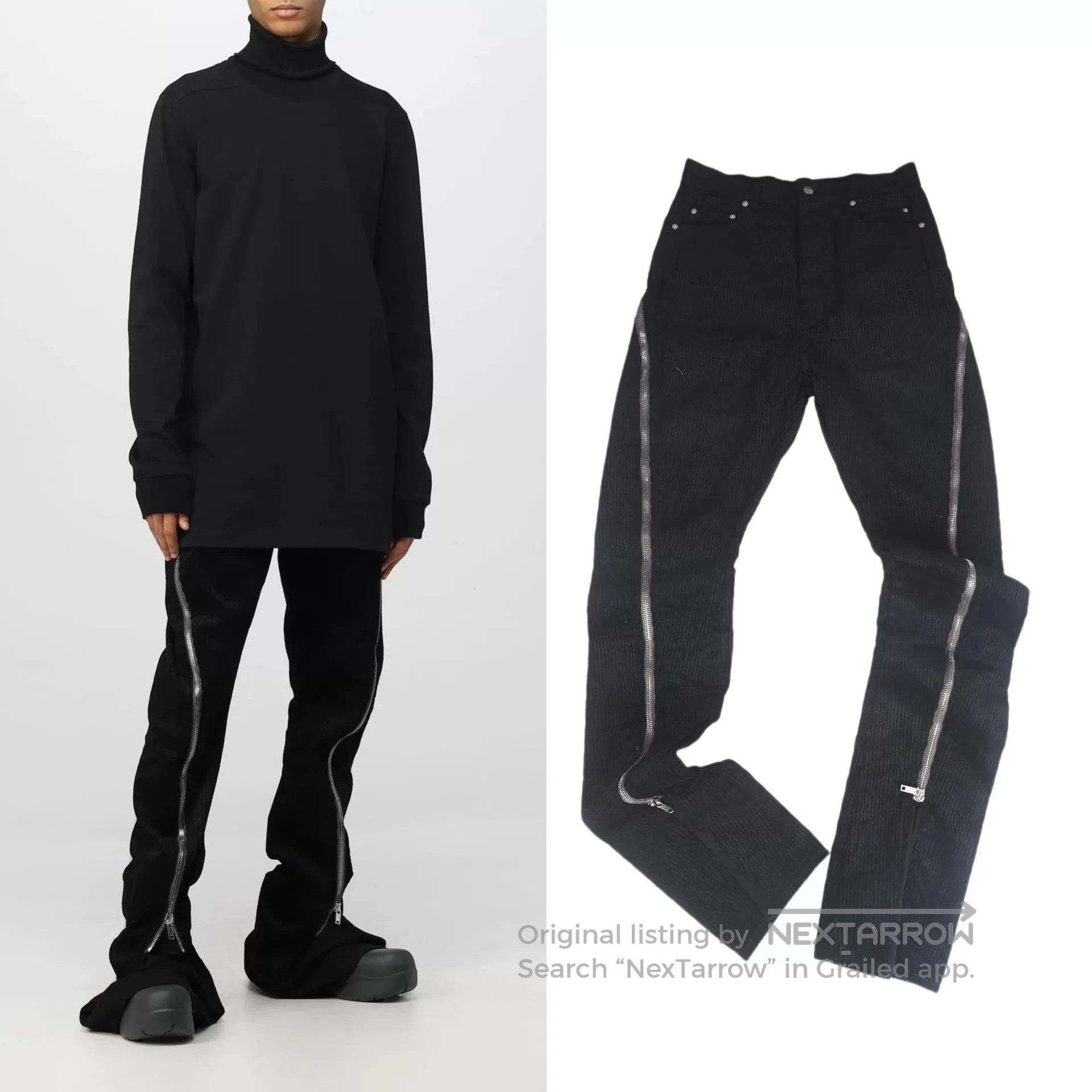 Rick Owens Rick Owens Black Corduroy Zipper Pants. Size US 28 / EU 44 - 1 Thumbnail