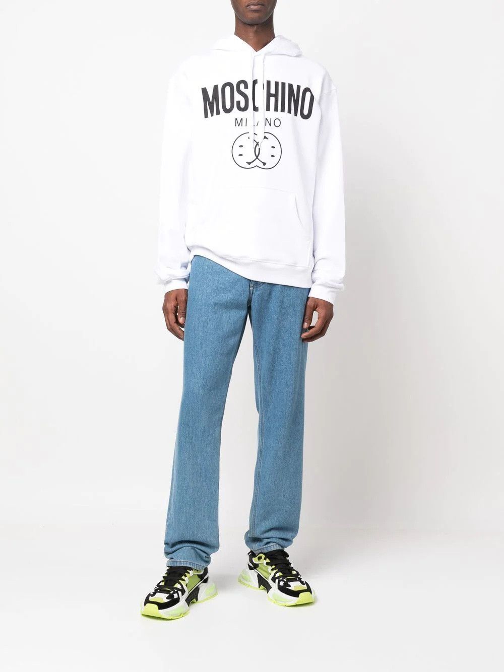 Moschino o1y0225 Logo Hoodie in White Size US M / EU 48-50 / 2 - 5 Thumbnail