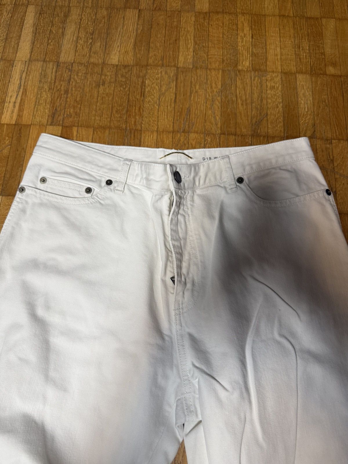 Saint Laurent Paris Saint Laurent Paris White Denim Jeans W33 Straight Fit Size US 33 - 2 Thumbnail