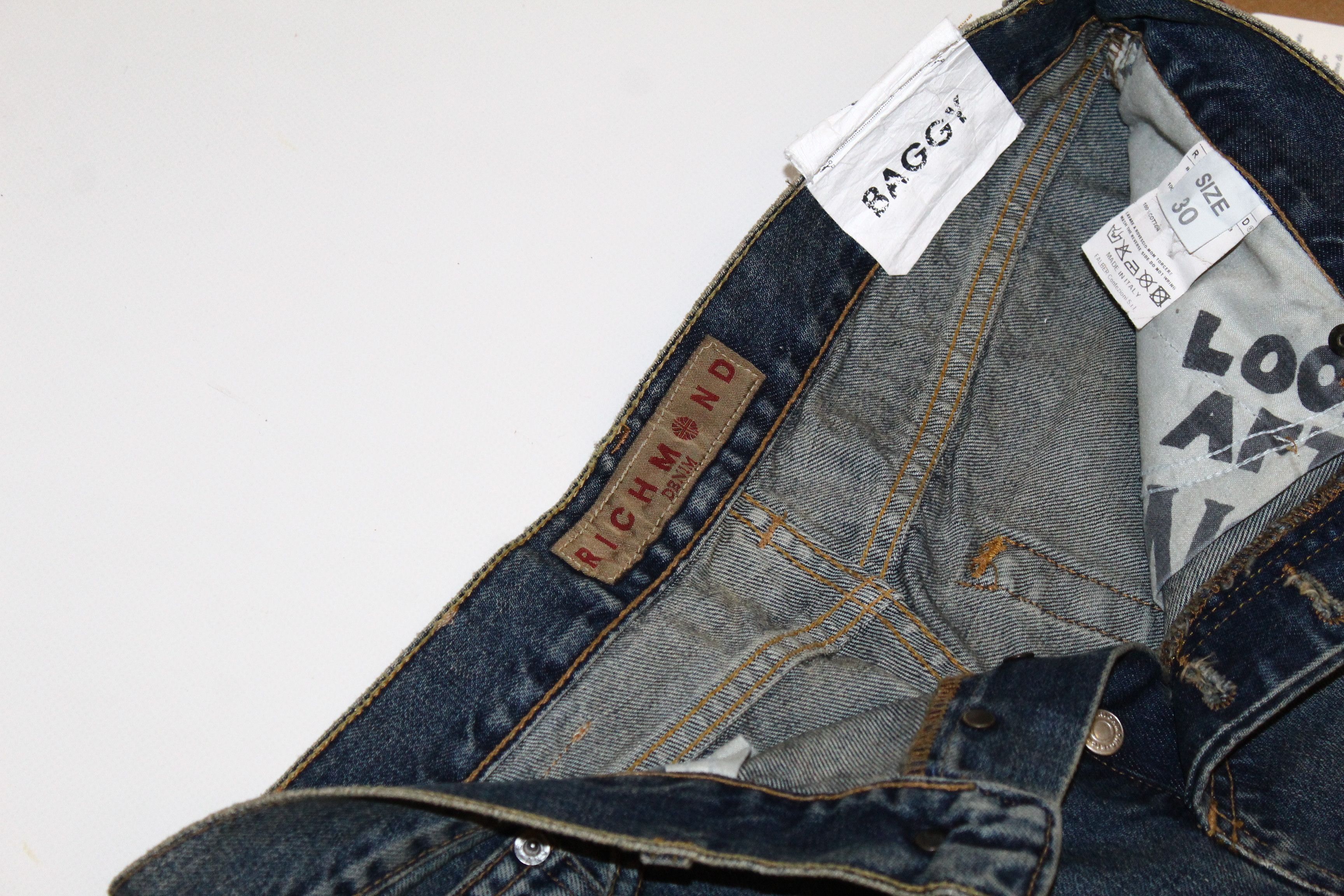 John Richmond Richmond Denim Baggy Distressed Stonewashed Blue Jeans Size US 32 / EU 48 - 6 Thumbnail