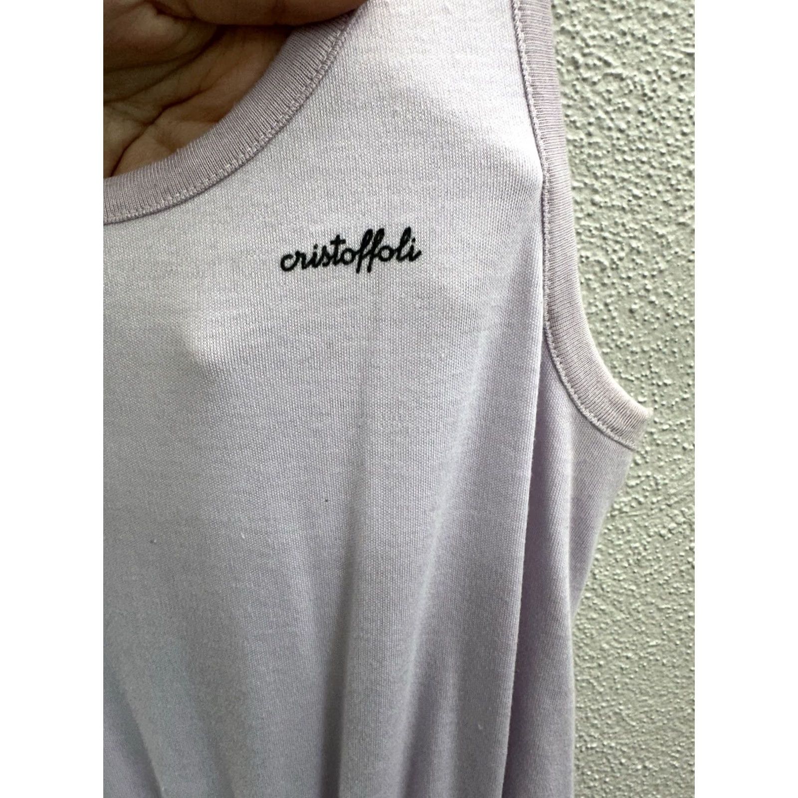 Vintage Womens Dress Purple Tank Dress Vintage 80s 90s Cristoffoli EUR 46 Sleeveless Collarless Knee Length Casual Workwear Travel Shirts Womens Size L / US 10 / IT 46 - 3 Thumbnail