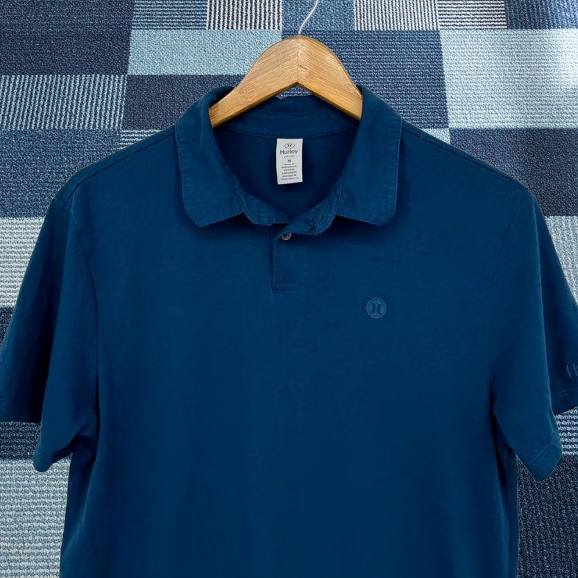 Hurley Hurley Polo Shirt Mens Blue Logo Solid Cotton Polo Short Sleeve Regular Adult M Size US M / EU 48-50 / 2 - 1 Thumbnail