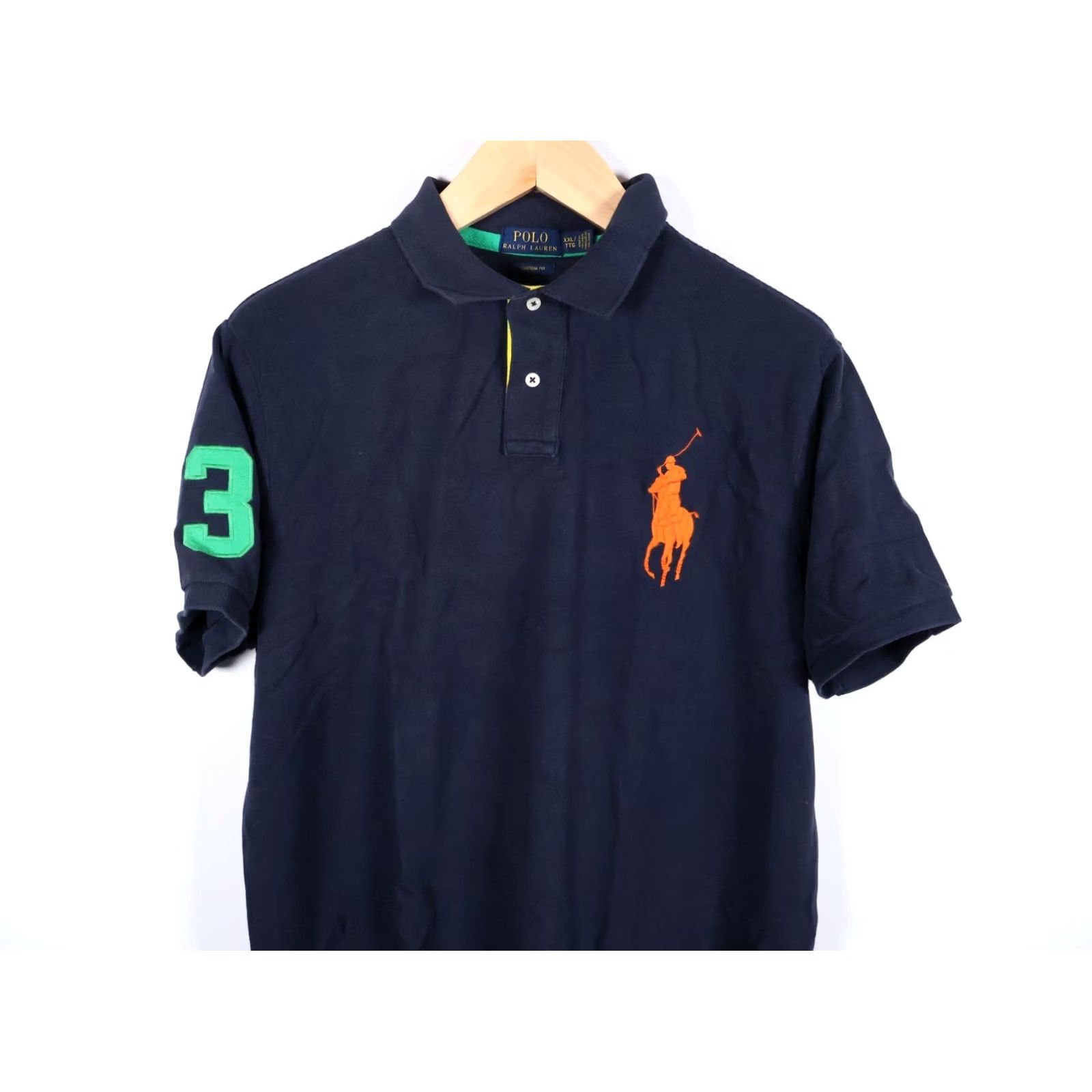 Polo Ralph Lauren Polo Ralph Lauren Shirt Men's 2XL Blue Orange Green #3 Custom Fit Big Pony Polo Shirt Size US XXL / EU 58 / 5 - 7 Thumbnail