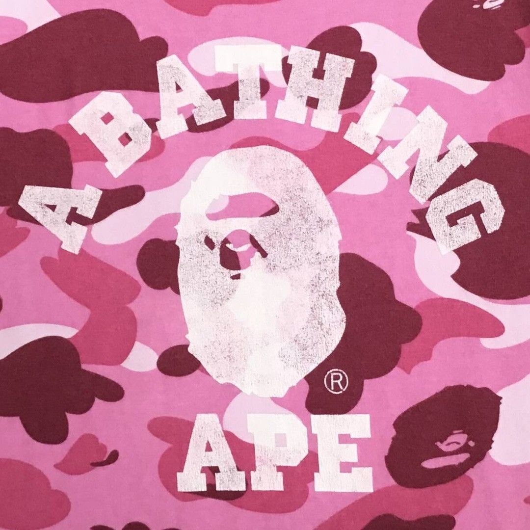 Bape BAPE Pink camo crazy college logo T-shirt a bathing ape NIGO Size US M / EU 48-50 / 2 - 2 Thumbnail