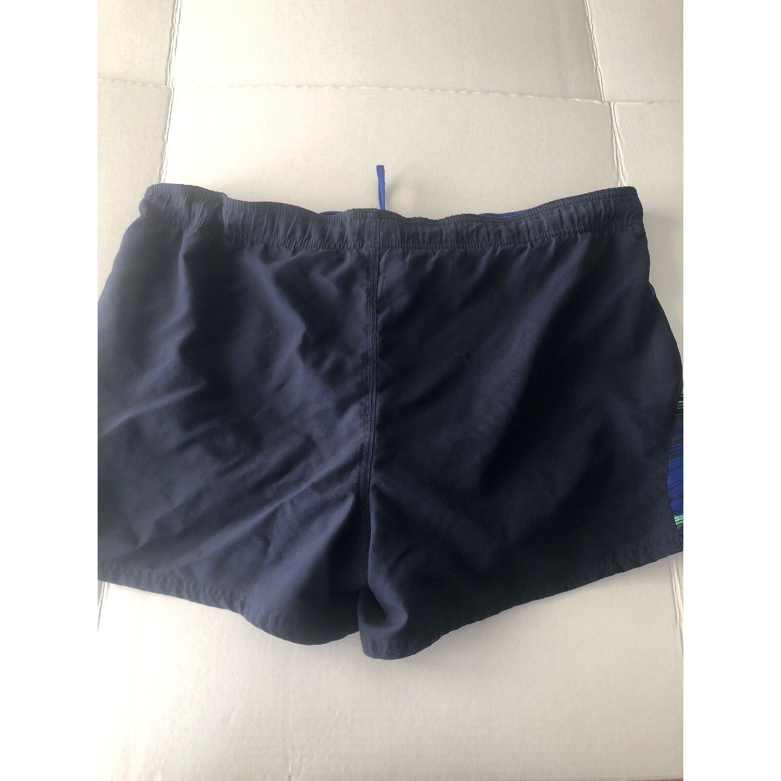 Nike Nike Swim Trunks XL Mens Blue Drawstring Short Stripe Navy Size US 36 / EU 52 - 6 Thumbnail