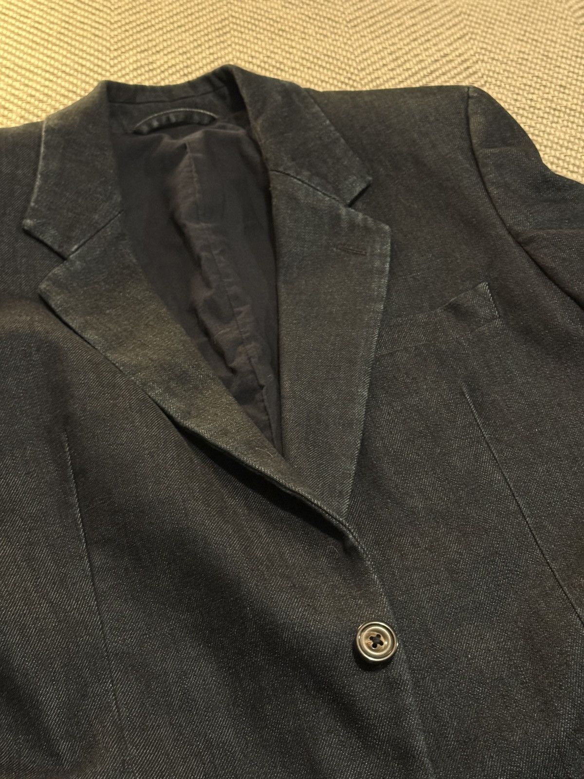 Maison Margiela Maison Margiela Slim Denim Tailored Blazer Size 50S - 9 Thumbnail