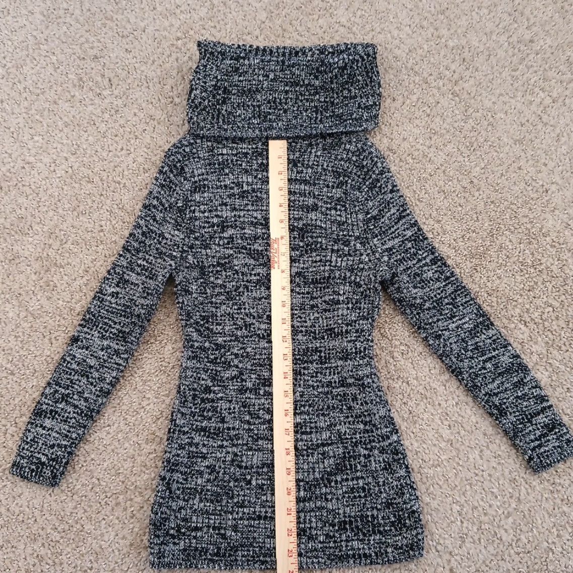Vintage The Limited Sweater Womens Medium Black Heather Turtleneck Long Sleeve Cotton Pullover Knit M Regular Women Size M / US 6-8 / IT 42-44 - 4 Thumbnail