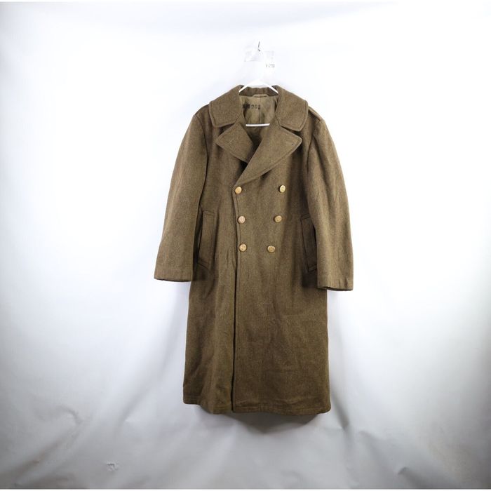 Vintage Vintage 40s World War II Distressed Melton Wool Overcoat Grailed