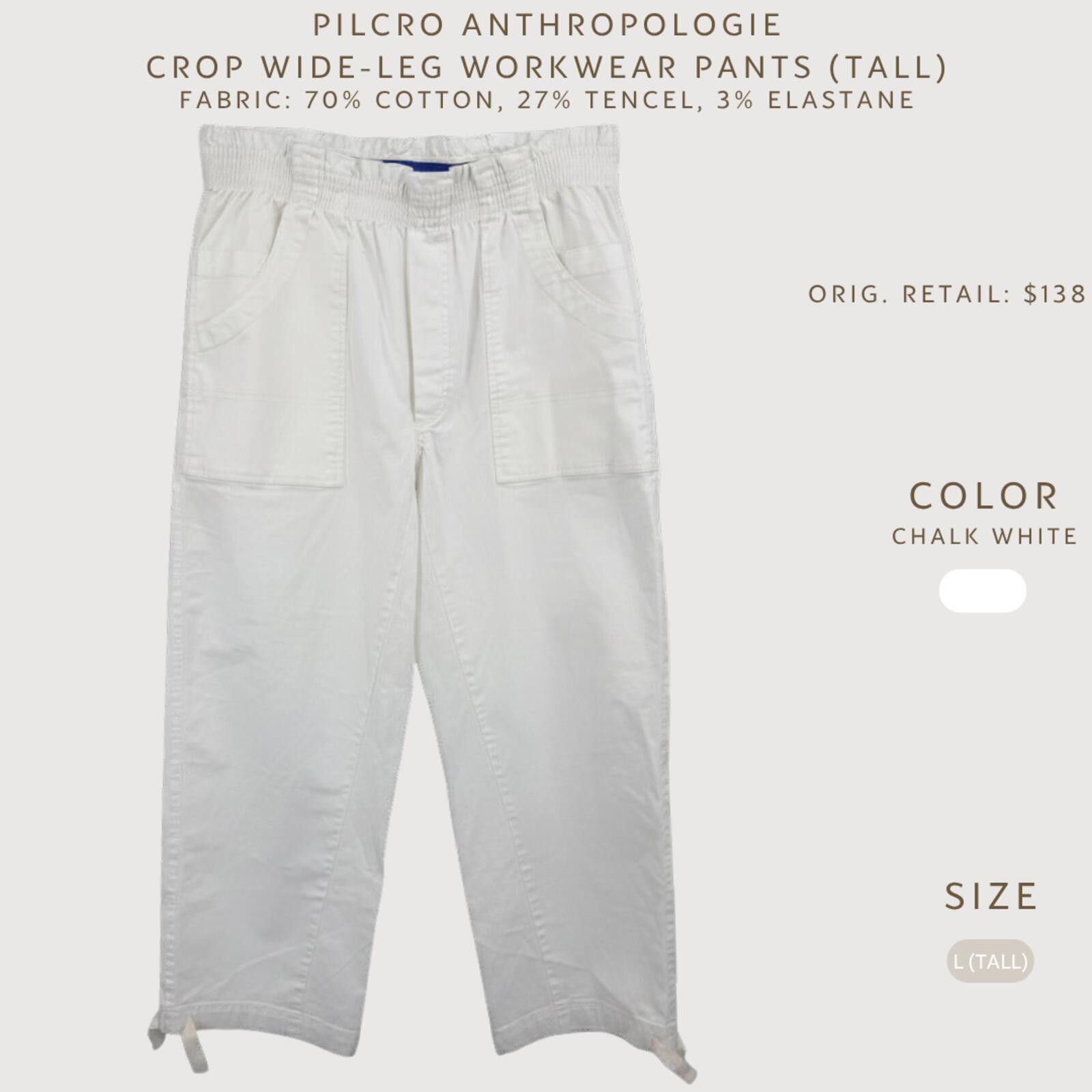 Other Pilcro Anthropologie Tall Crop Wide Leg Workwear Pants Size 36" / US 14 / IT 50 - 2 Thumbnail