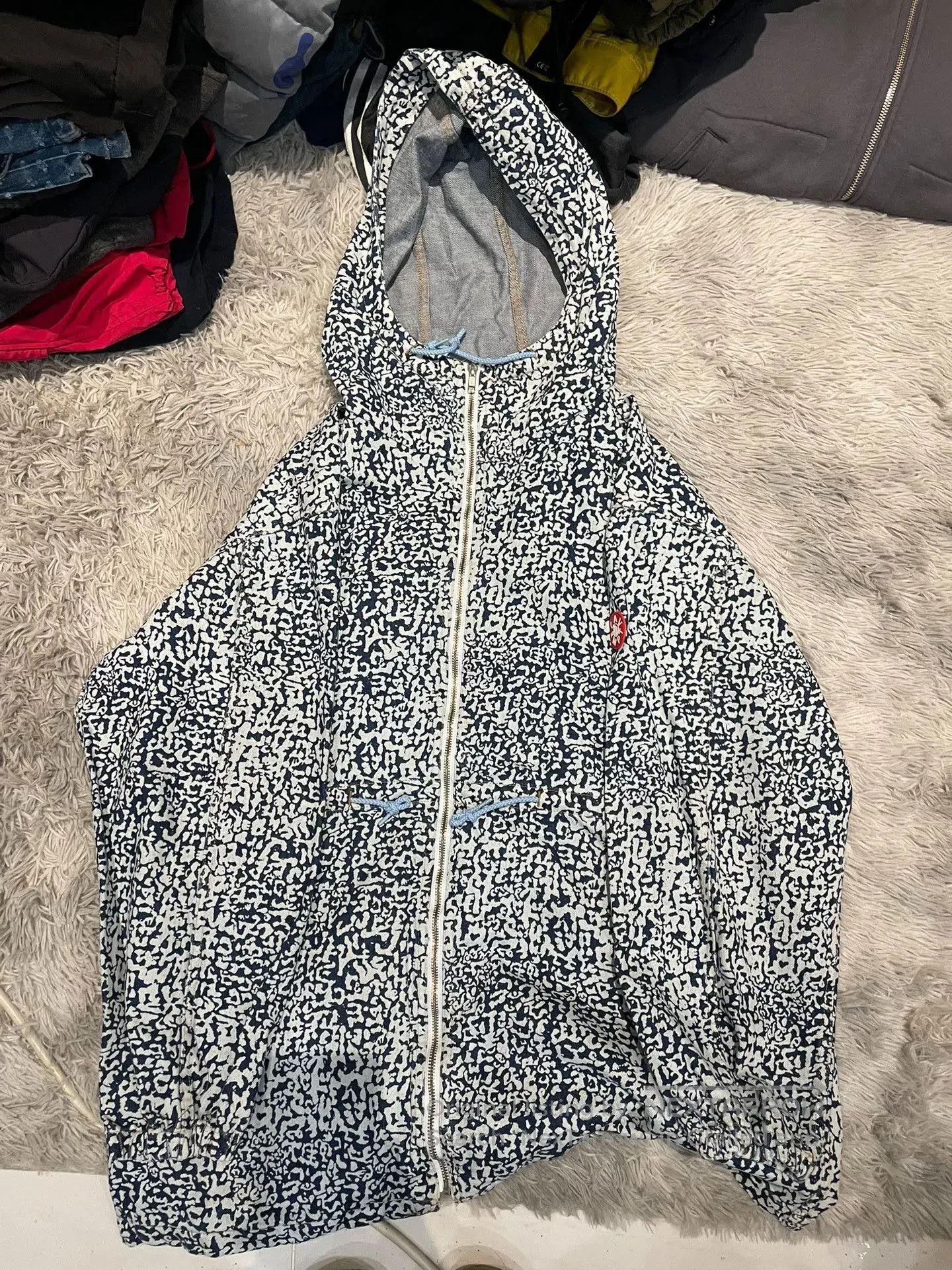 Cav Empt Cavempt Gray White Patterned Hooded Jacket. Size US M / EU 48-50 / 2 - 1 Thumbnail