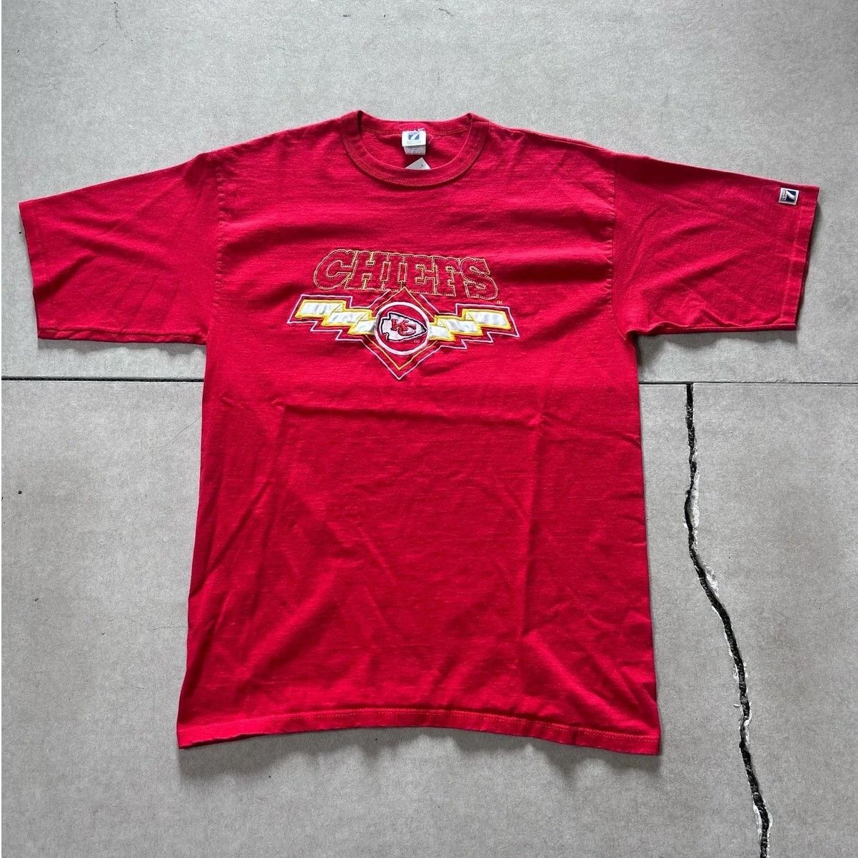 Vintage 90s Vintage Kansas City Chiefs Logo7 Red T Shirt Size XL Size US XL / EU 56 / 4 - 1 Thumbnail