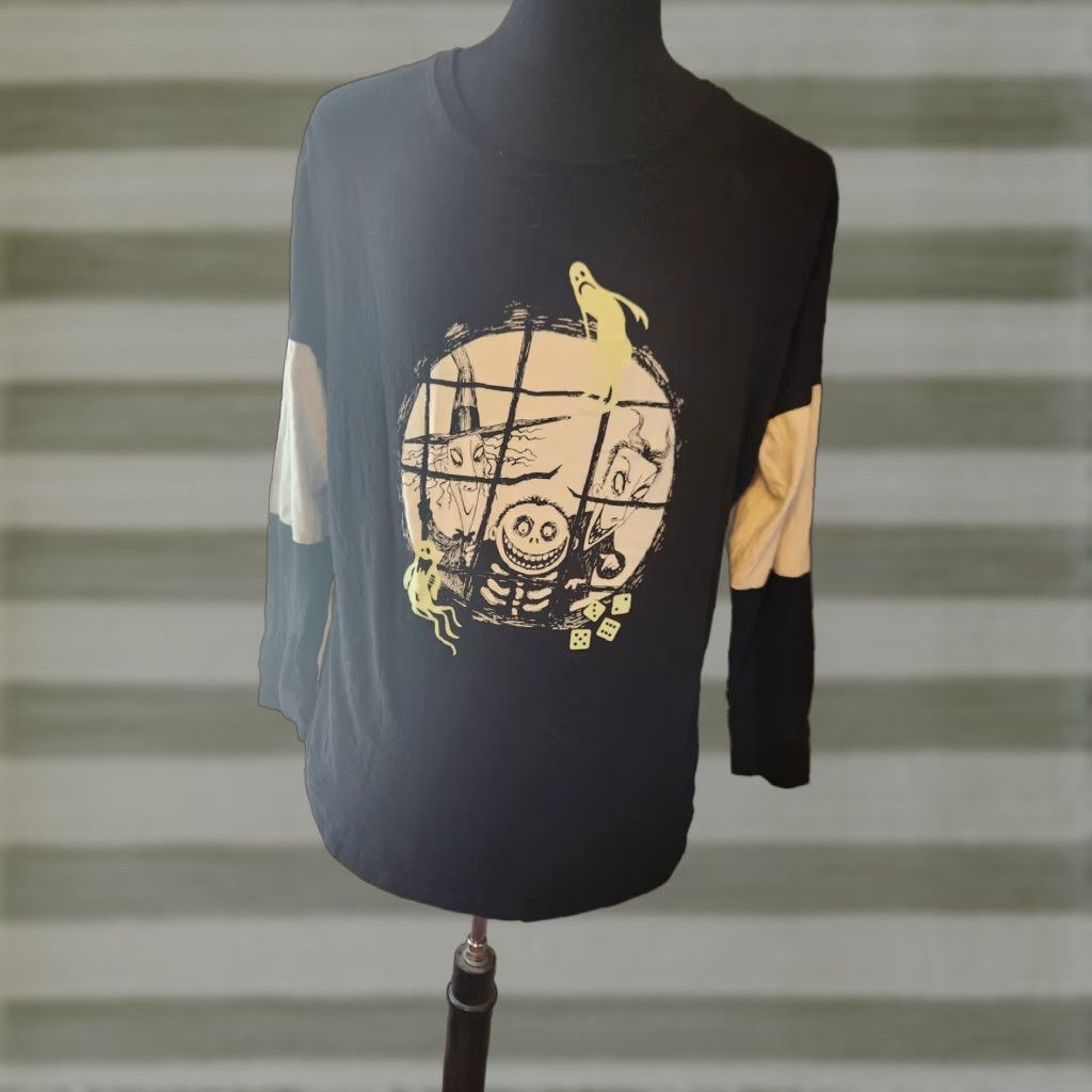 Disney Disney Nightmare Before Christmas Lock Shock Barrel Long Sleeve Shirt M Black Knit Cotton Crew Neck Unisex Adults Halloween Holiday Size US M / EU 48-50 / 2 - 1 Thumbnail