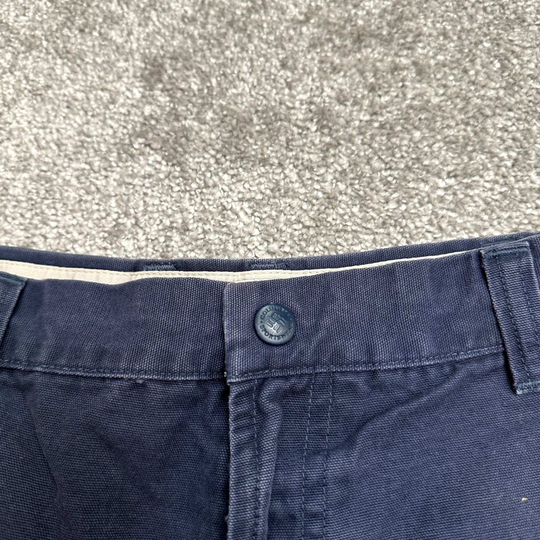 Vintage Columbia Chino Shorts Men 40 Navy Blue Snap Button Flat Front 7.5in Inseam Outdoor Casual Size US 40 / EU 56 - 3 Thumbnail