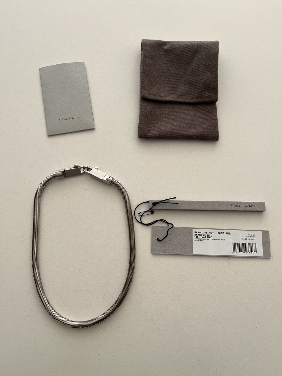 Rick Owens NWT - Rick Owens Palladium snake chain | Grailed