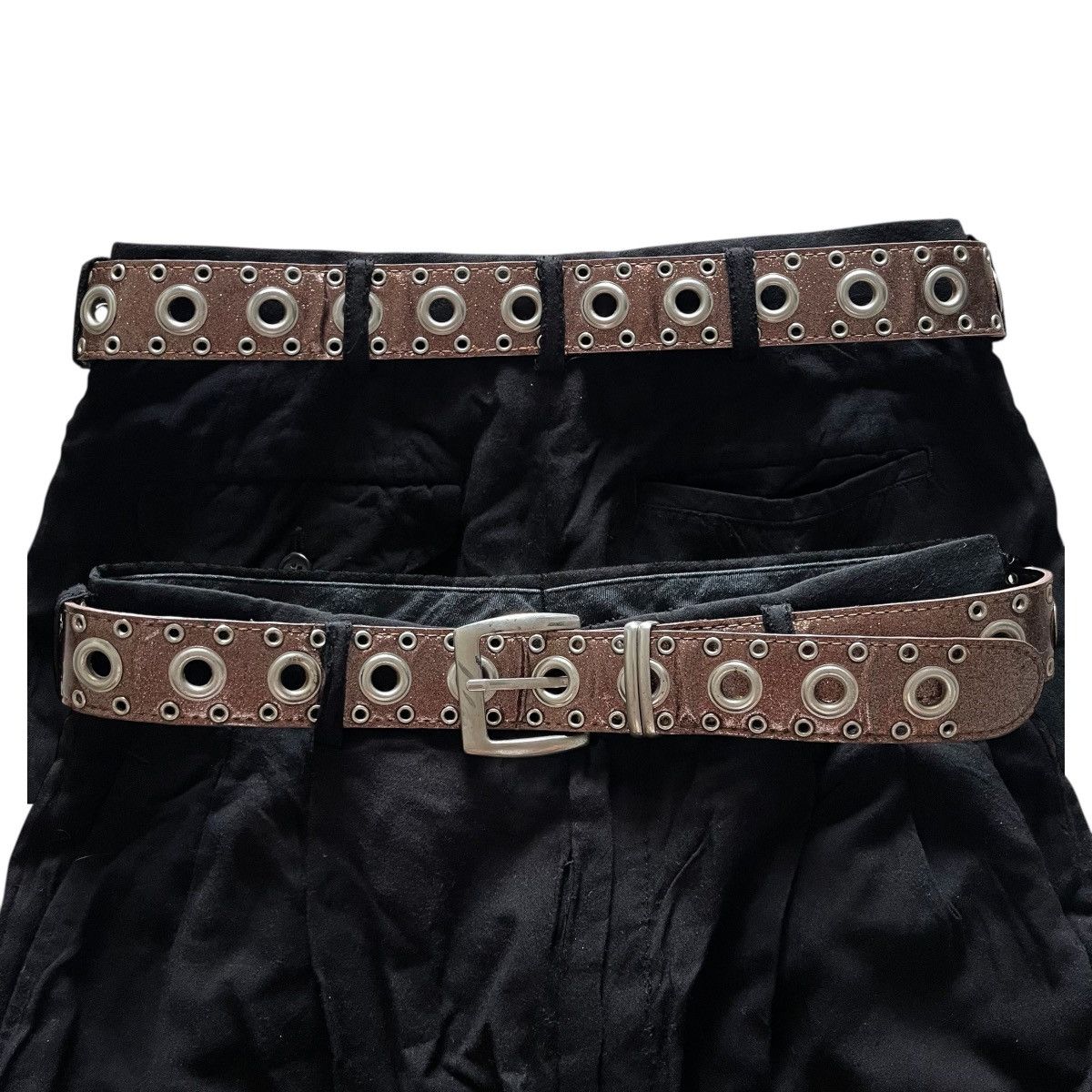 Japanese Brand Japanese Y2k Glitter Studded Prong Belt Size 30 - 1 Thumbnail
