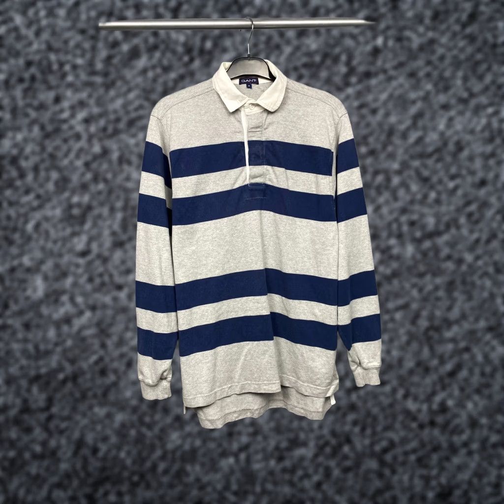 Gant Gant Rugby Polo Shirt Mens 90s Vintage Long Sleeve Size M Gray Striped Polo Size US M / EU 48-50 / 2 - 1 Thumbnail