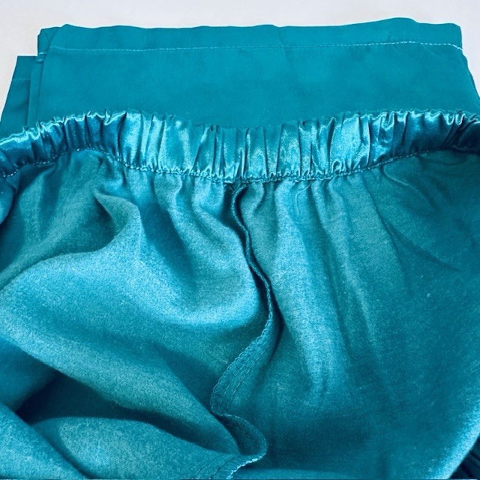 The Unbranded Brand Vintage Satin Pajama Lounge Sleep Pants, Green Large Size ONE SIZE - 9 Thumbnail