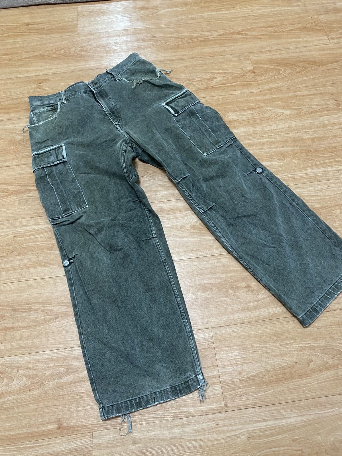 Japanese Brand × Vintage Rarely vintage back channel denim cargo baggy style Size US 34 / EU 50 - 2 Thumbnail