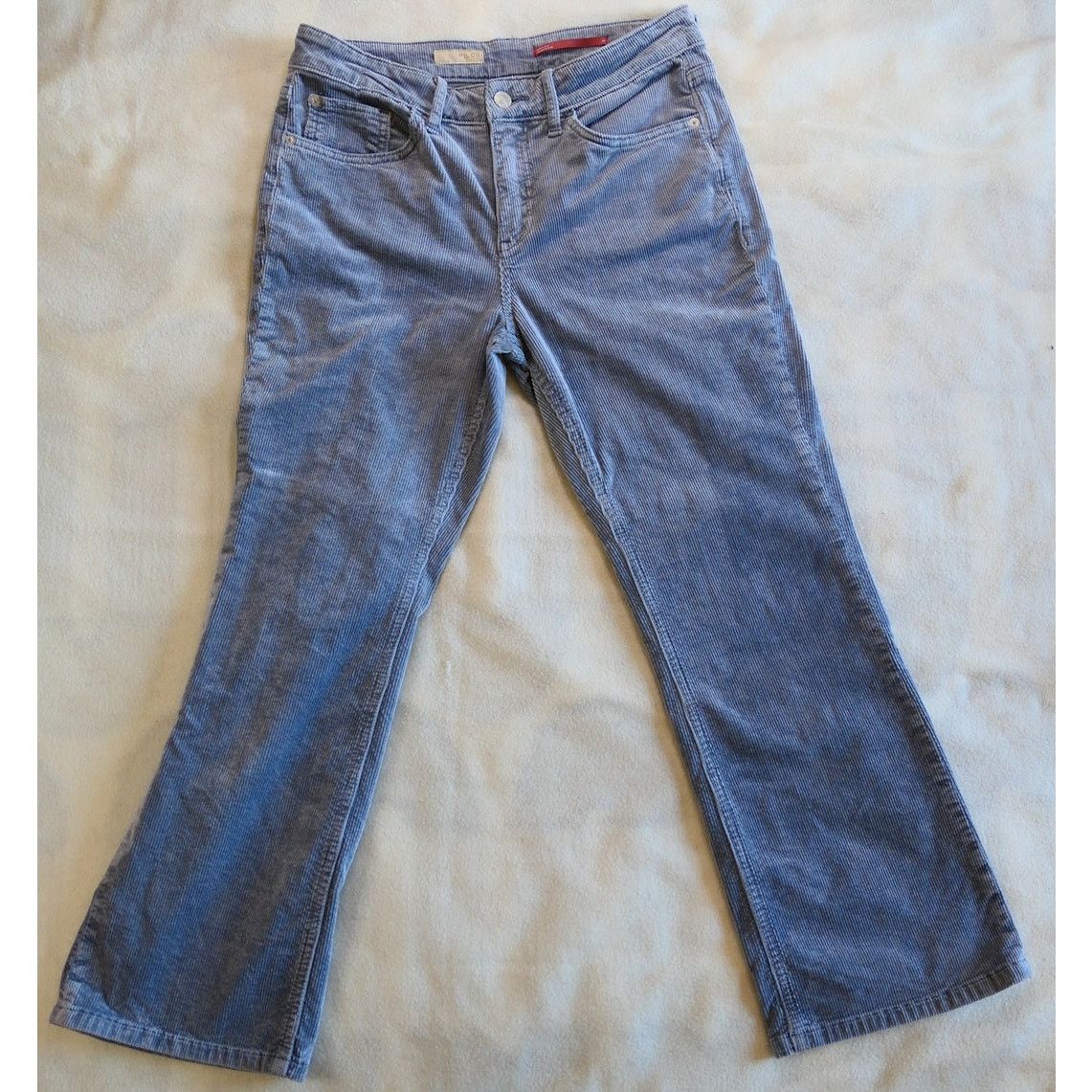 Anthropologie Pilcro Dusty Blue Gray Wide Leg Ultra HR Corduroy Pants 28 Size 28" / US 6 / IT 42 - 1 Thumbnail