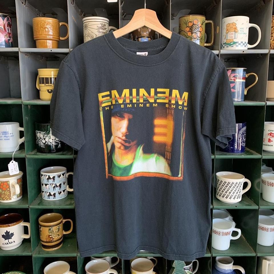 image of Band Tees x Vintage Crazy Vintage Y2K 2000S Eminem The Eminem Show Shirt in Black (Size Medium)