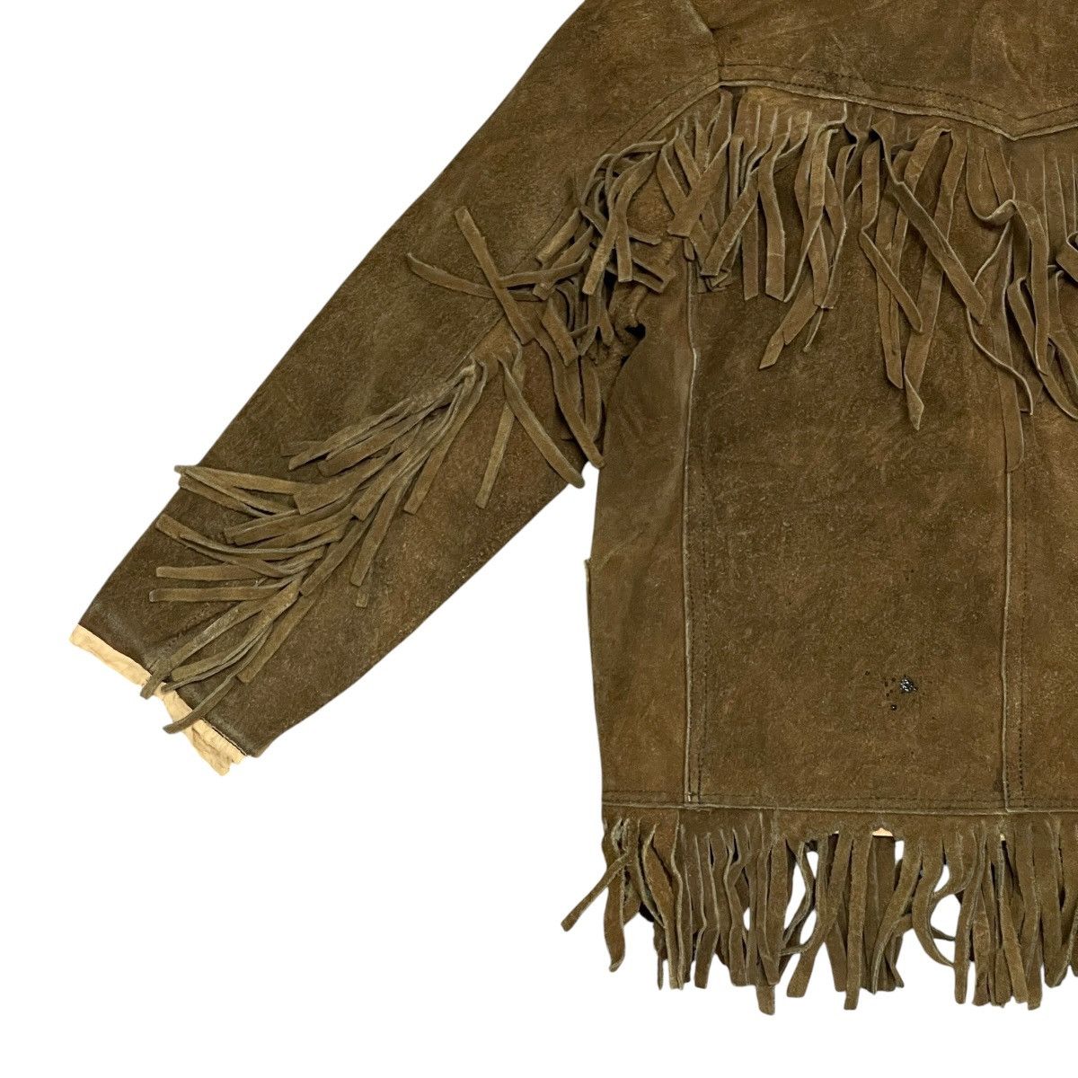 Vintage Vintage 70s Pypsa Suede Fringe Western Boho Jacket - Junior Size US XXS / EU 40 - 7 Thumbnail