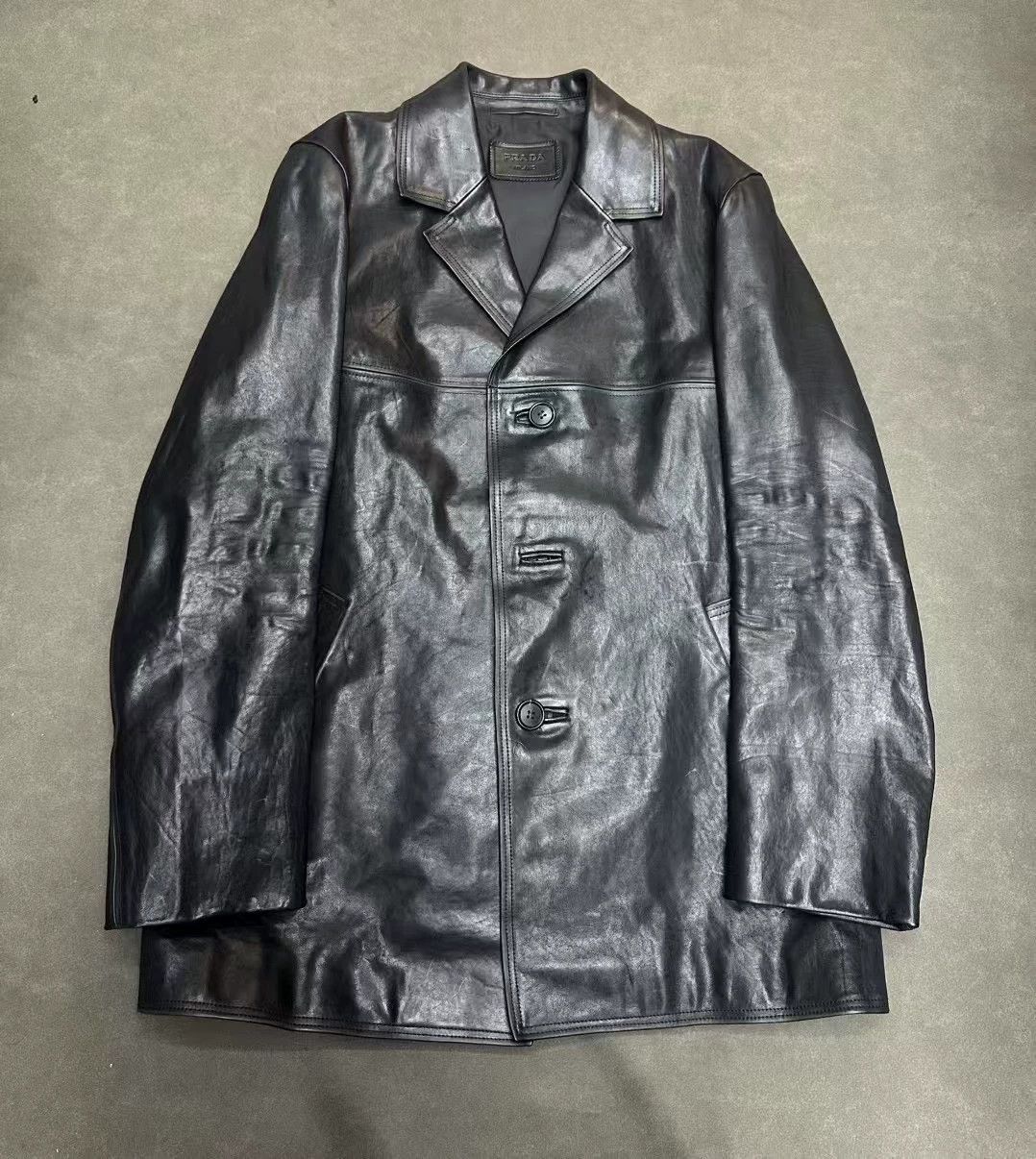 Prada Prada blazer leather jacket black triangle logo TEAYANG Size US S / EU 44-46 / 1 - 2 Thumbnail