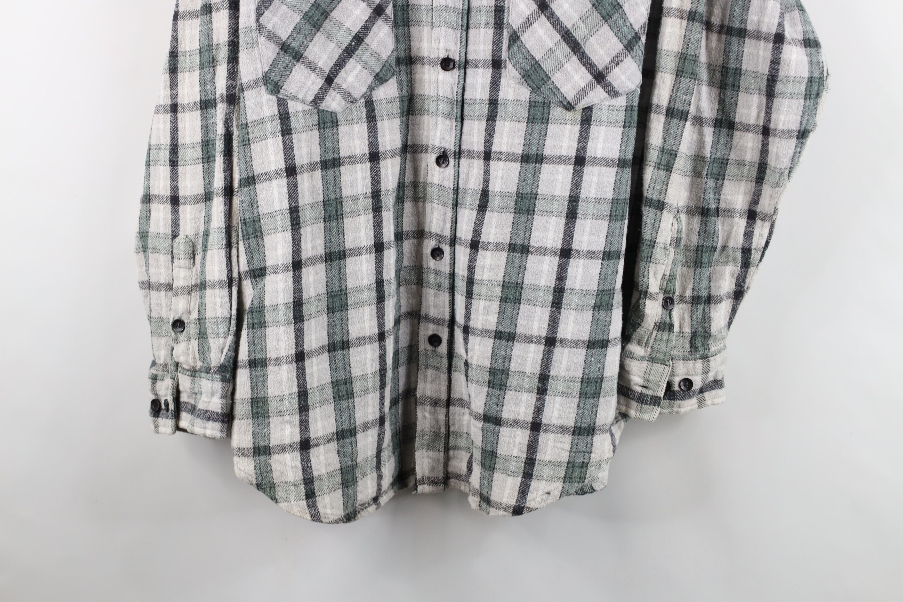 Vintage Vintage 90s Streetwear Flannel Collared Button Shirt Size US L / EU 52-54 / 3 - 3 Thumbnail