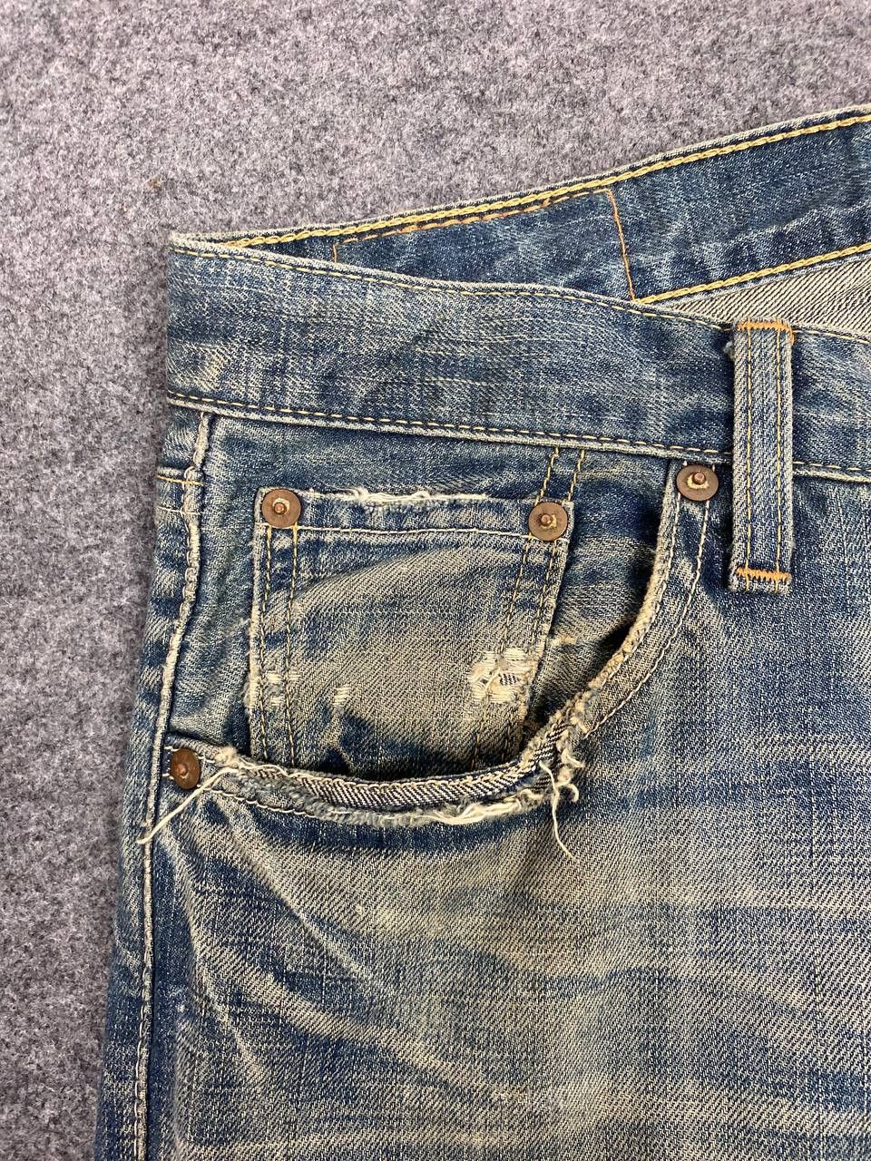 Levi's vintage 90s levis 502 rusty distressed denim nice design Size US 33 - 12 Thumbnail