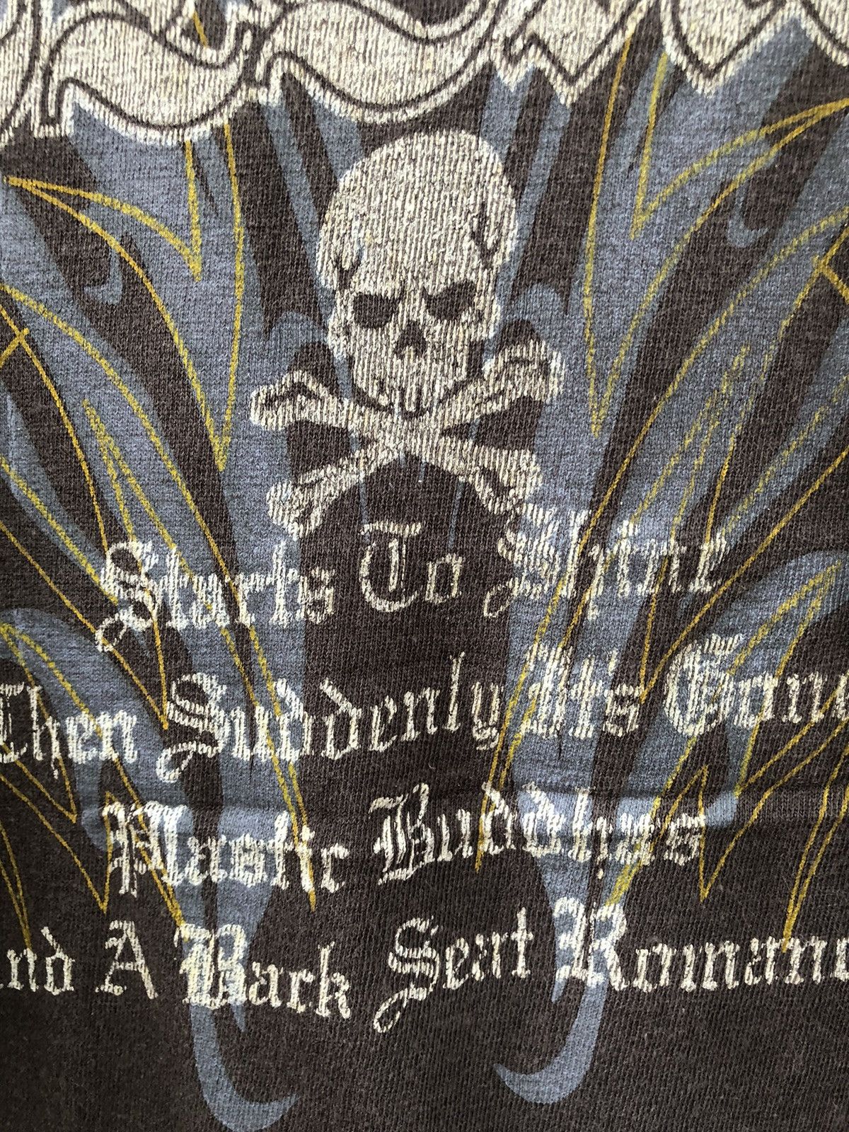 Japanese Brand × Vintage Vintage Sundaded La-Fiori Tribal Poem Skull Tee Size US L / EU 52-54 / 3 - 6 Thumbnail
