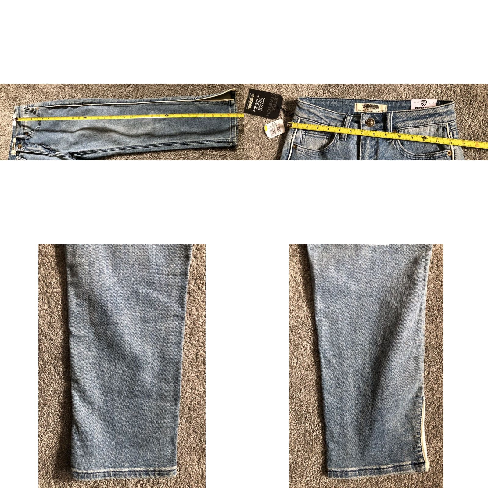 Vintage VINTAGE Rock & Roll Denim Jeans 90s Women’s Straight Cropped High Rise Blue 26x25 Pockets Size 26" / US 2 / IT 38 - 9 Thumbnail