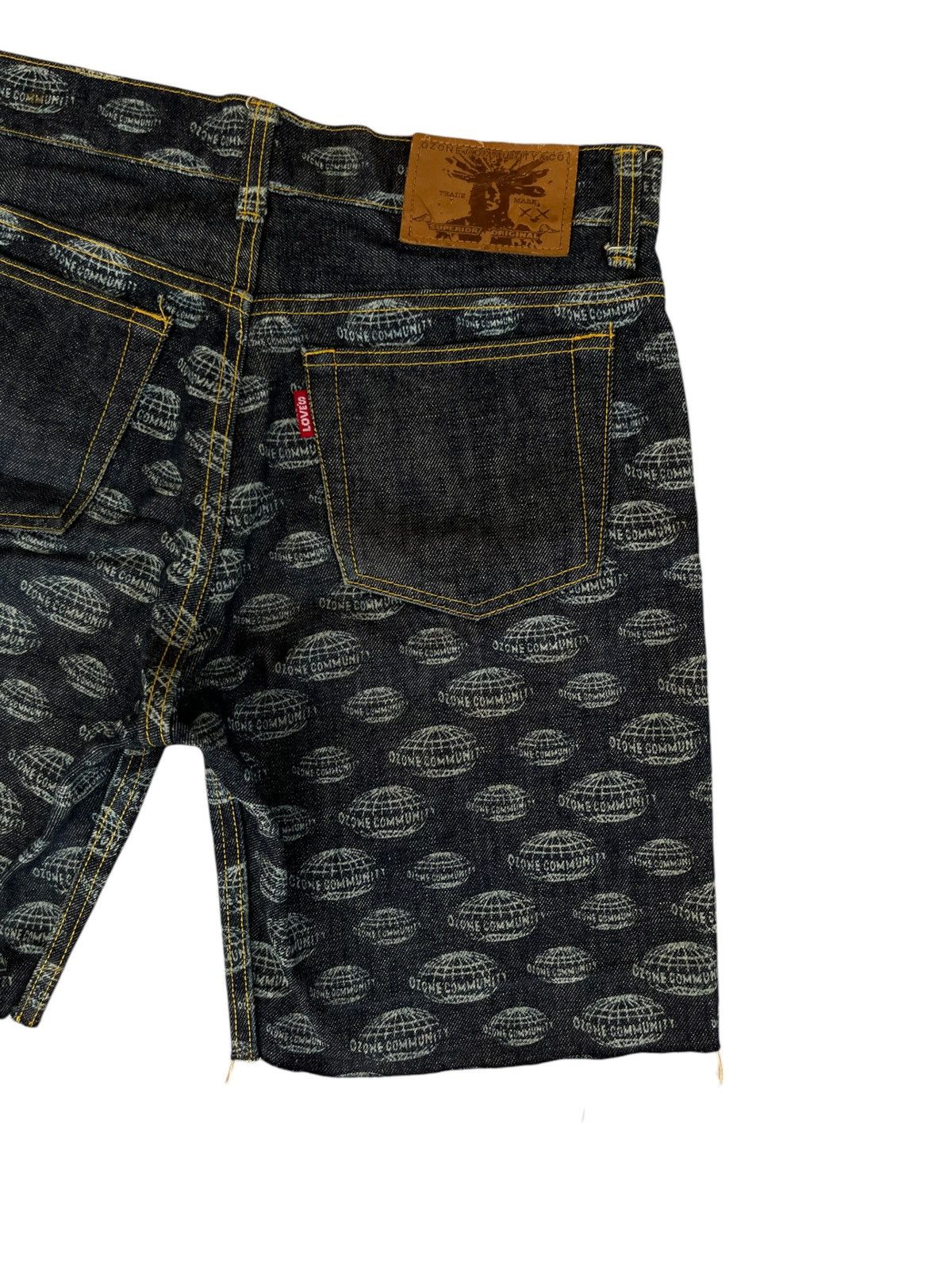 Hysteric Glamour All Over Print Monogram Ozon Comunity Shorts Denim Size US 29 - 2 Thumbnail