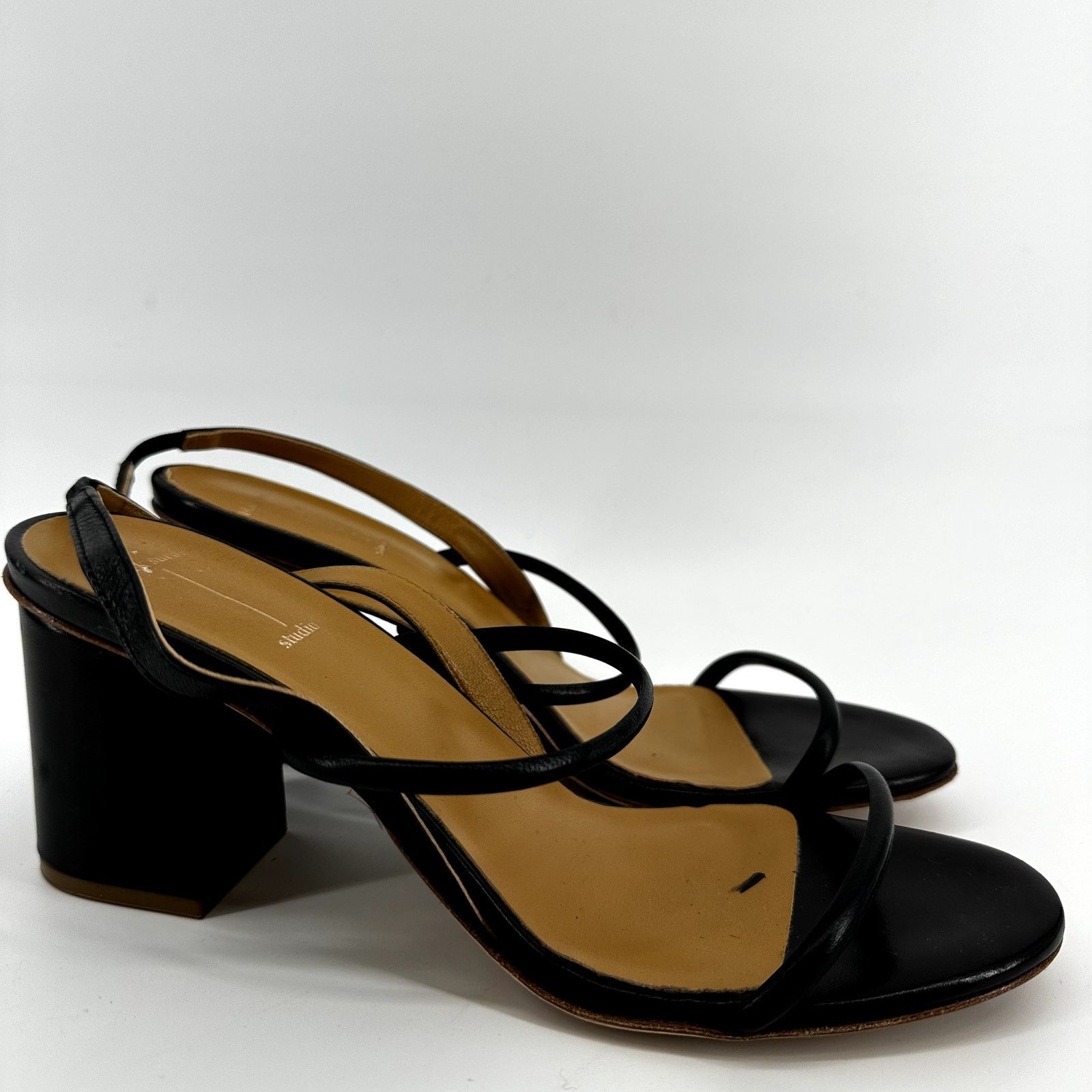 Other Black Suede Studio Slingback Heel Sandal Strappy Open Toe 9 Size US 9 / IT 39 - 2 Thumbnail