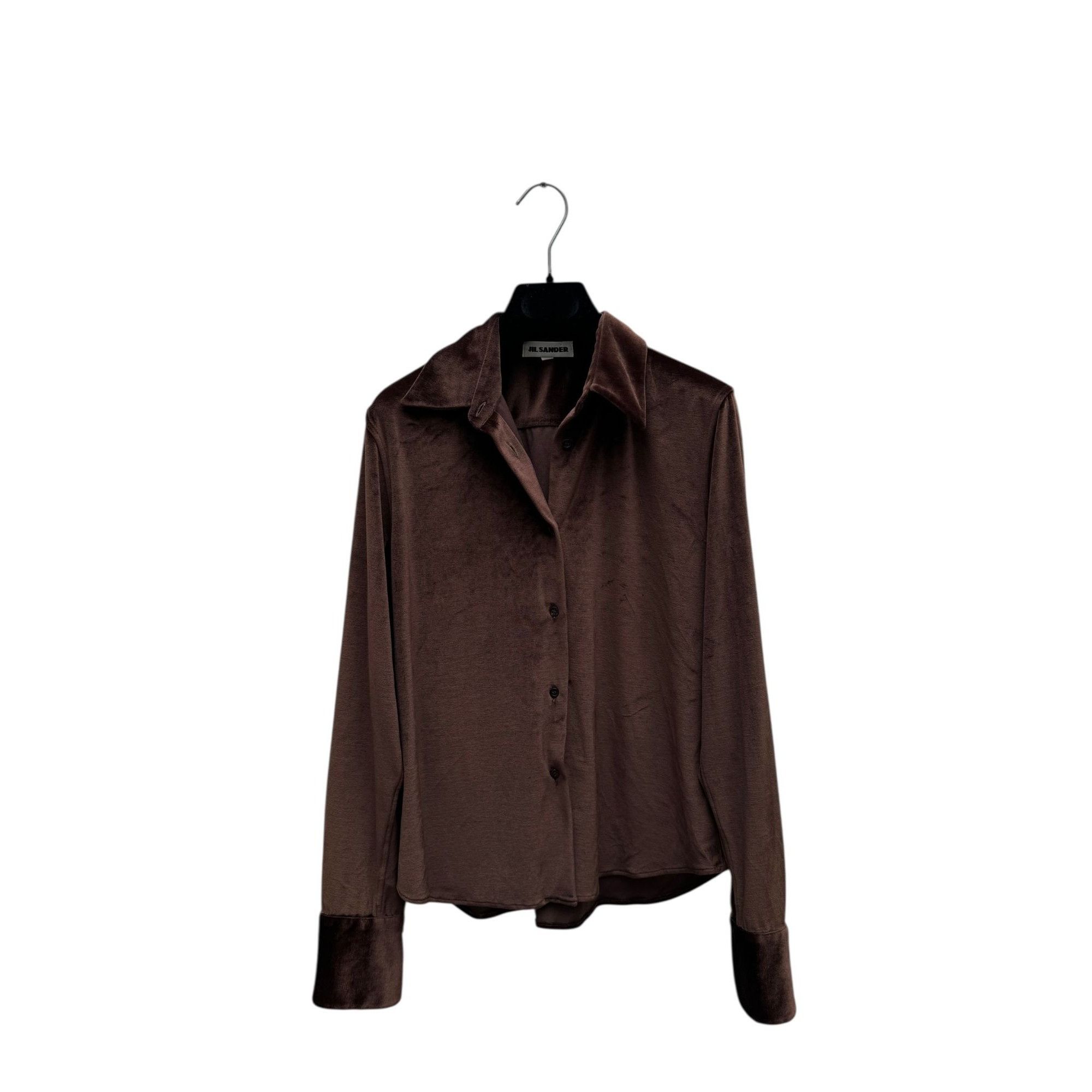 Jil Sander Brown Velvet Shirt Size S / US 4 / IT 40 - 1 Thumbnail