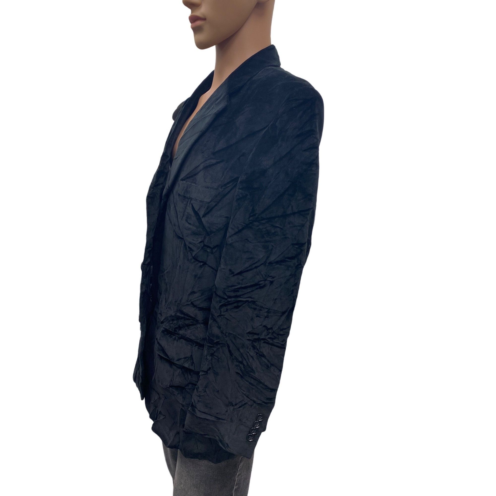 Calvin Klein Calvin Klein SKU 500 Mens Black Velvet Blazer Jacket Size 44 Size 44R - 5 Thumbnail