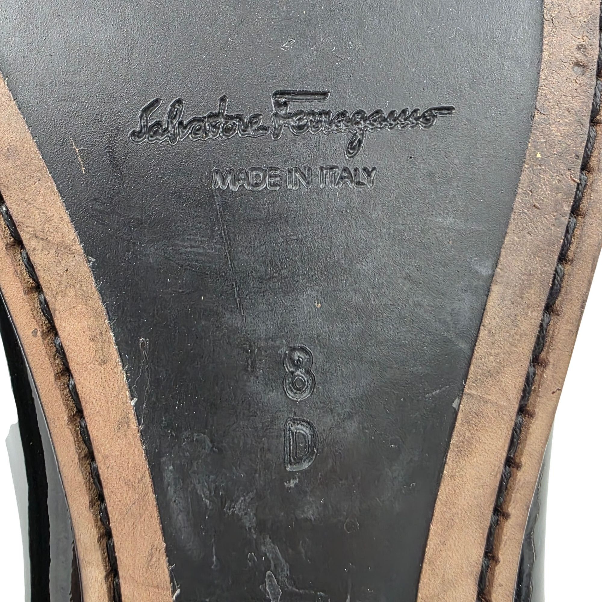 Salvatore Ferragamo Salvatore Ferragamo Mens 8D Black Patent Leather Gancini Bit Size US 8 / EU 41 - 12 Thumbnail