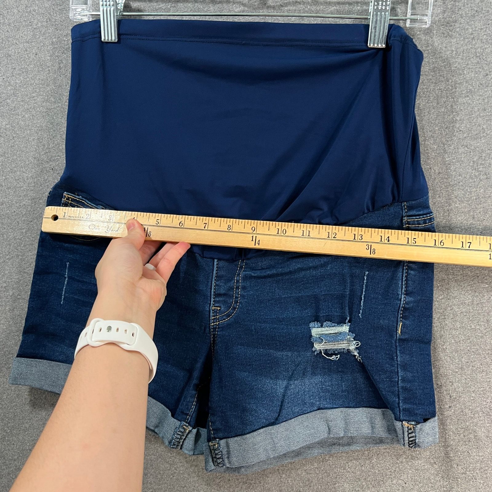 Other Shein Maternity Short Blue Jeans Women Size Medium (6US) Size 28" / US 6 / IT 42 - 5 Thumbnail