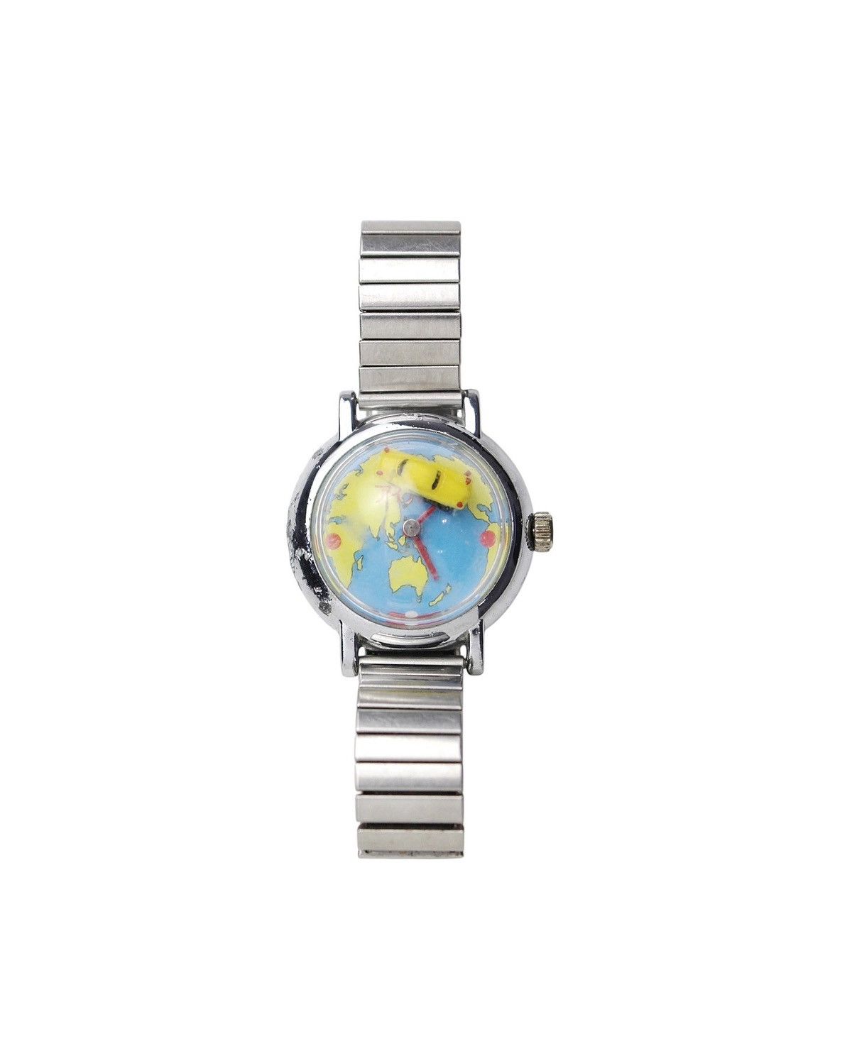 Vintage 1990S JAPANESE MADE MECHANICAL WIND-UP WORLD MAP WATCH Size ONE SIZE - 2 Thumbnail