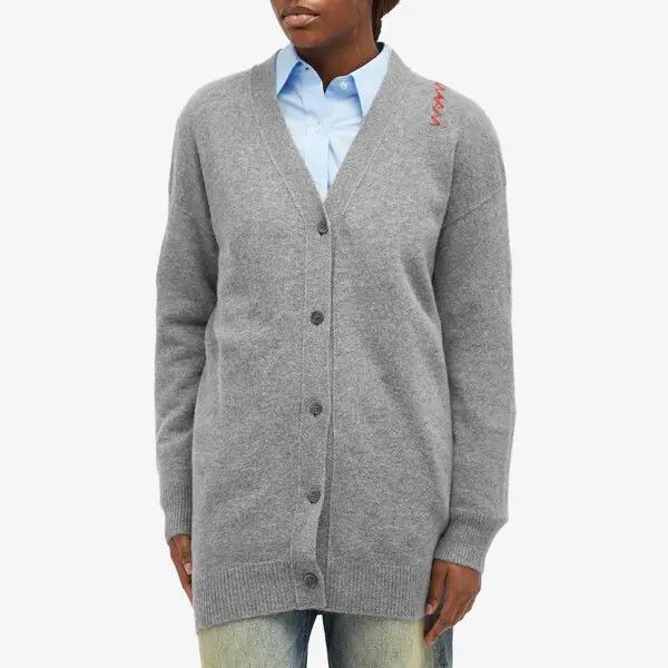 Marni o1f1d3z0326 Long Sleeve Knitted Cardigan in Grey Size S / US 4 / IT 40 - 2 Thumbnail