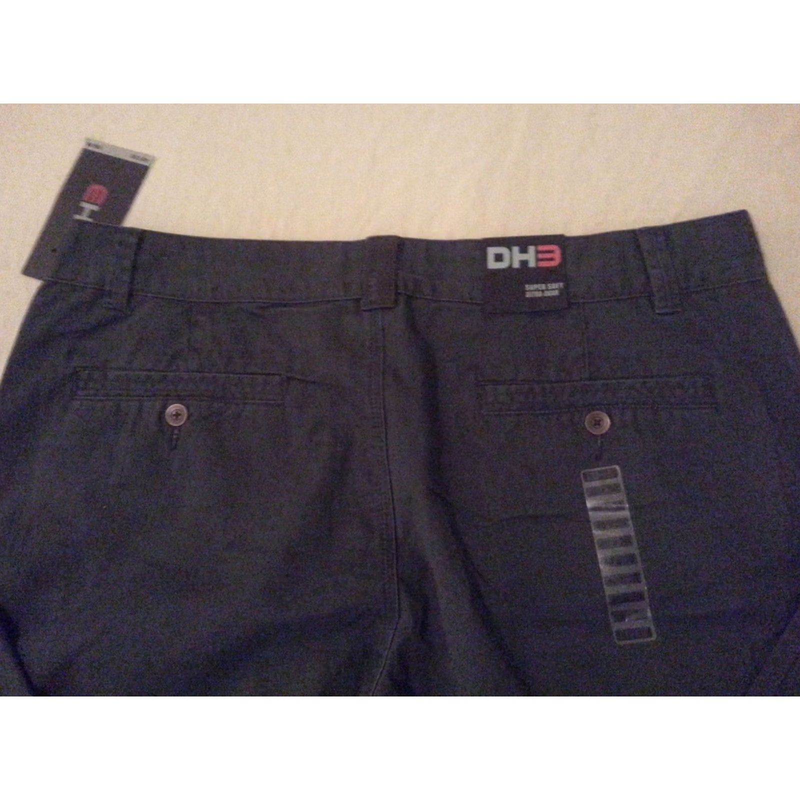 Vintage DH3 Pants Mens 40 Gray New Khaki 40x30 Straight Classic Grey Slack Trouser Chino Size US 40 / EU 56 - 3 Thumbnail