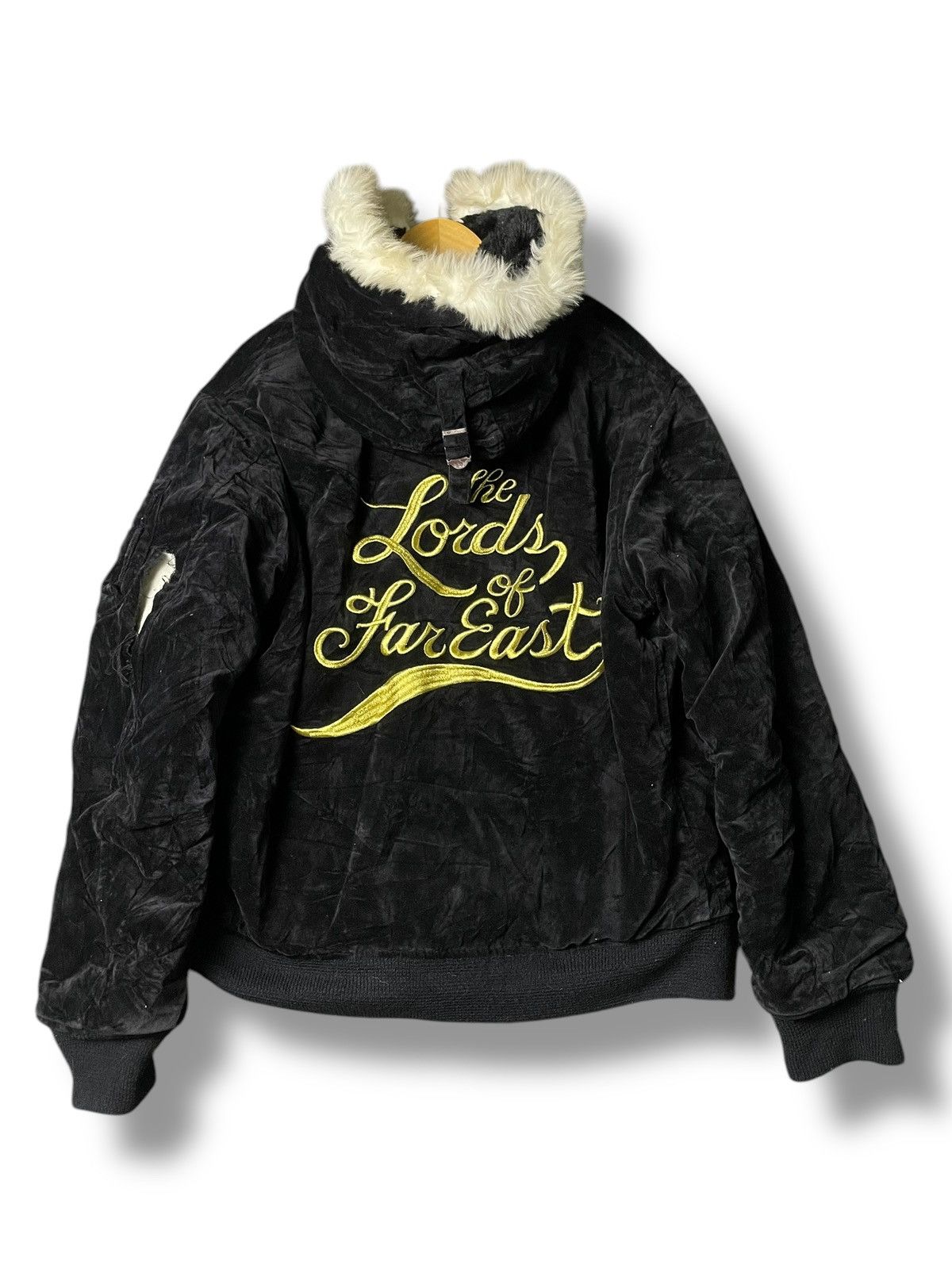 Japanese Brand × Seditionaries × Vintage BADBOY Embroidered Suede Fur Hooded Jacket (99) Size US L / EU 52-54 / 3 - 1 Thumbnail