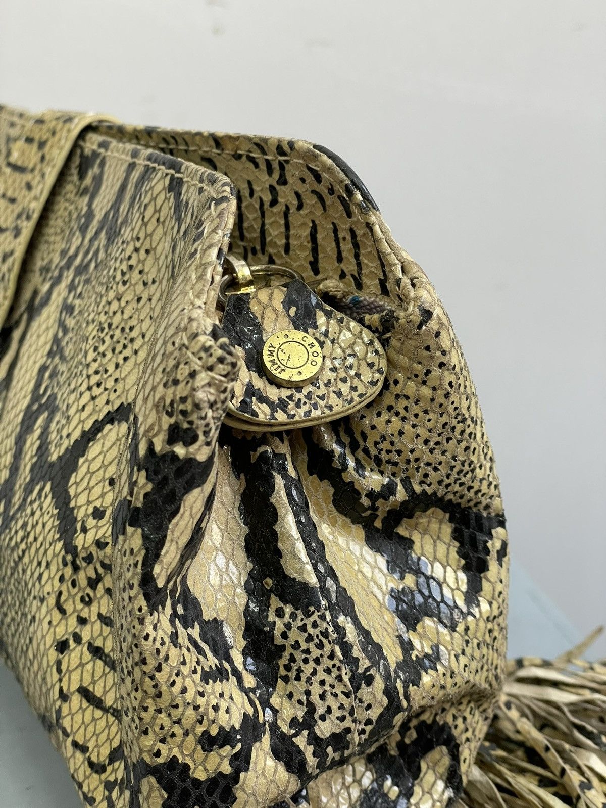 Jimmy Choo Rare python snake hand bag clutch hystericglamour style Size ONE SIZE - 9 Thumbnail