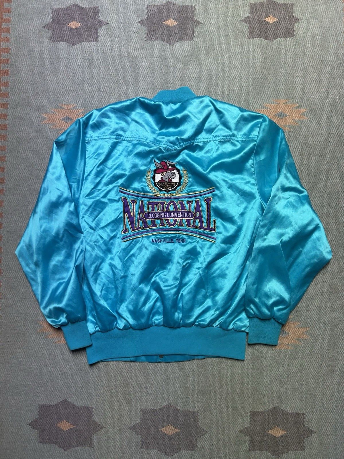 Vintage Satin bomber jacket national clogging convention bluegras XL Size US XL / EU 56 / 4 - 1 Thumbnail
