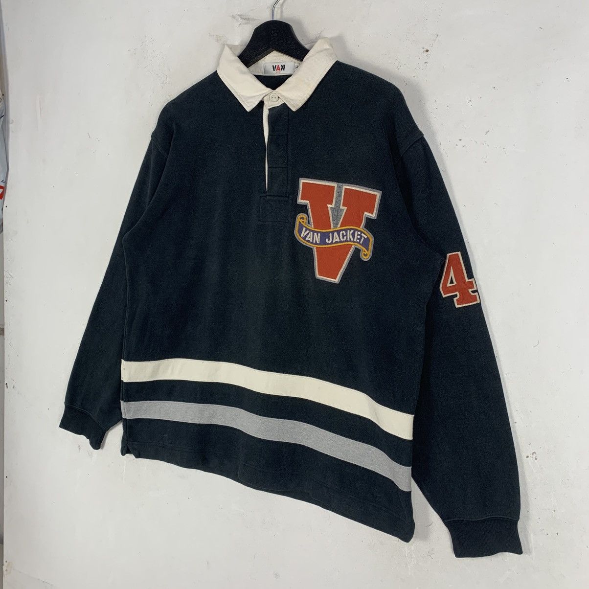 Van Vintage VAN JAC Sport Wear JapaneseBrand Rugby LongShirt Size US L / EU 52-54 / 3 - 4 Thumbnail