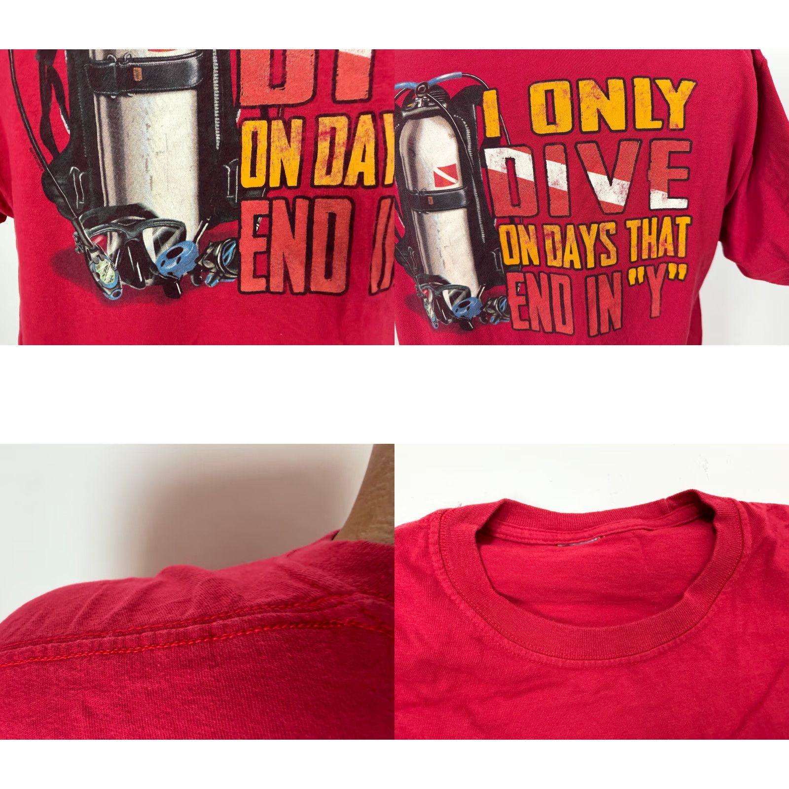 Vintage VINTAGE Divers Direct T-Shirt Mens Large Red Y2K Scuba Diving Shirt Ocean Nautical Fish 2000s Size US L / EU 52-54 / 3 - 8 Thumbnail
