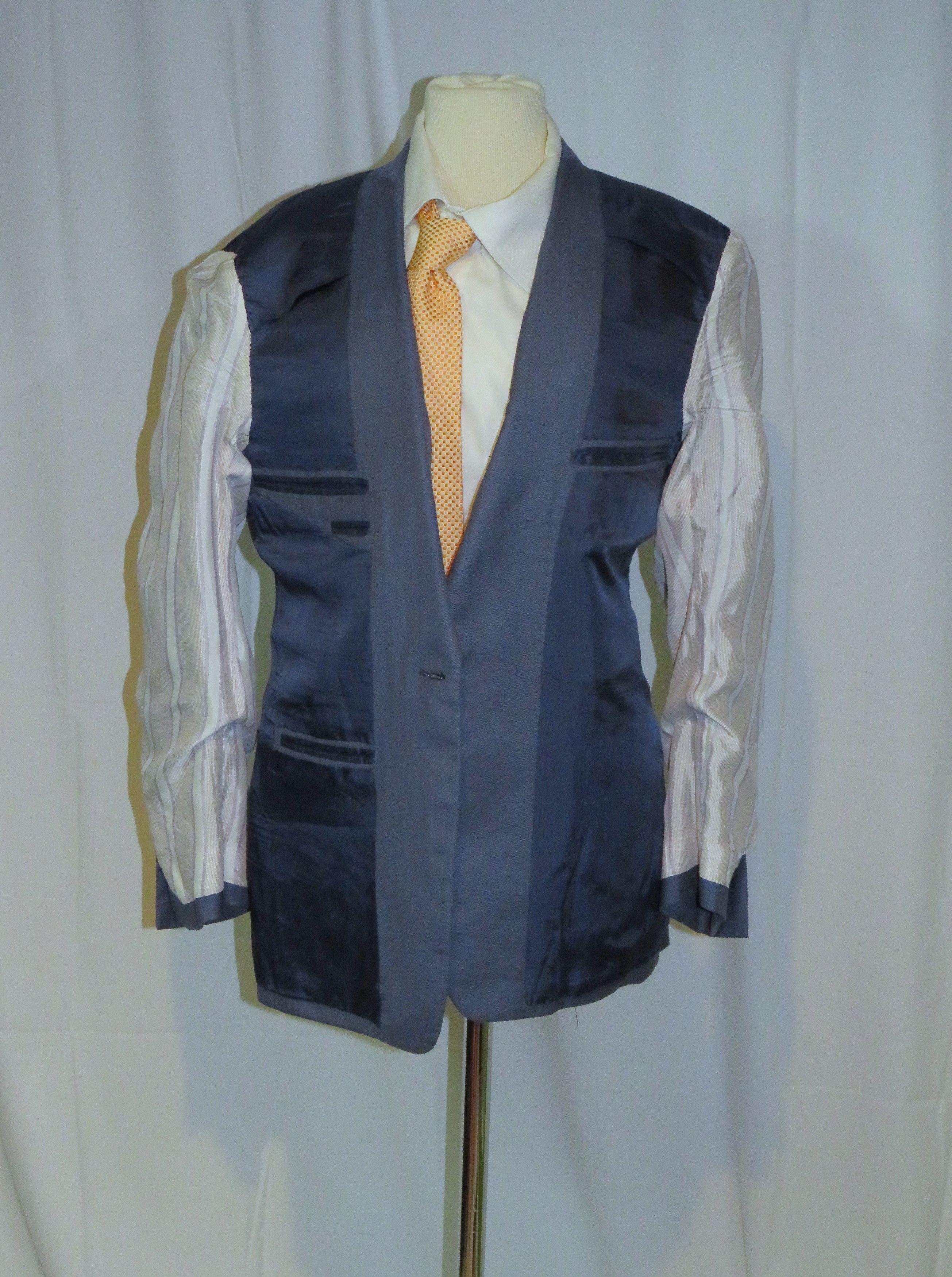 Huntsman Bespoke 2022 Solid Blue One Button Suit 34S Size 34S - 13 Thumbnail